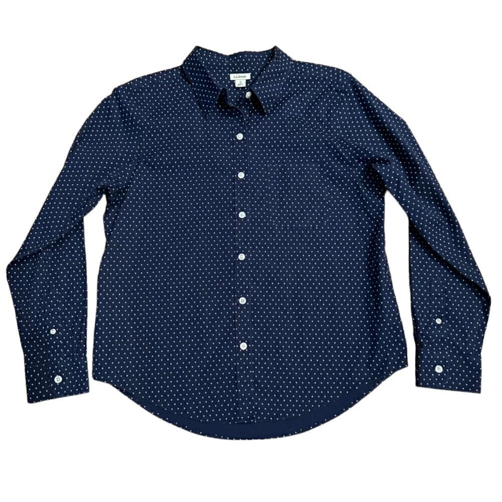 L.L. Bean Wrinkle-Free Pinpoint Oxford Shirt, Relaxed Fit, Long-Sleeve, SP